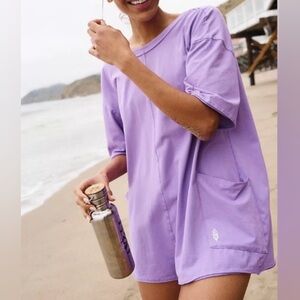 Free People FP Movement Hot Shot Tee Romper XS NWOT